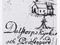 Lantmäterikarta över Dalstorp kyrka 1701